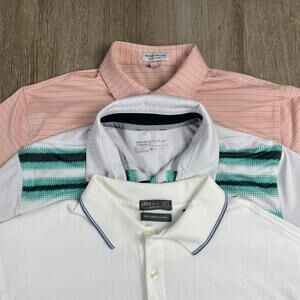 (Lot of 3) Golf Performance Polos Men's M Peter Millar Lyle & Scott Nike Gold